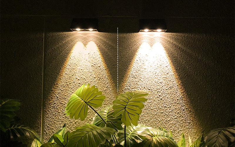 SCUBE Solar Wall Light Outdoor for Wall, Fence, Garden, Balcony Solar Light, Down Light LED Wall Lamp, 1800mAh Battery, 3000–6500K, IP65 Waterproof Outdoor Compound & Garden Light (Pack of 2)