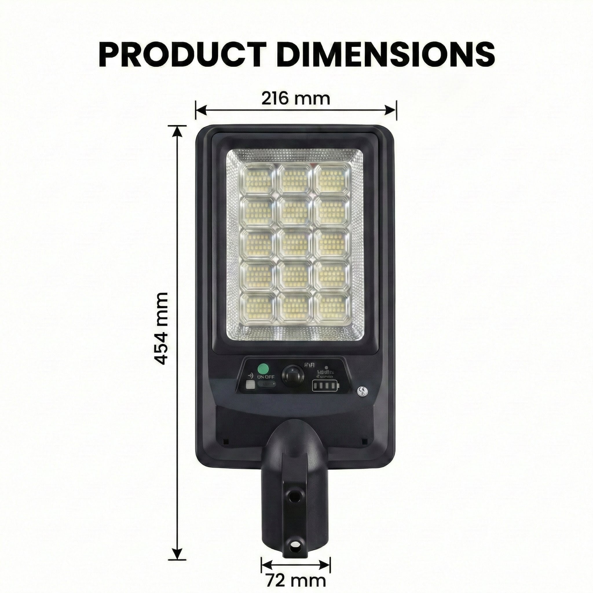 SCUBE Ruby Solar LED Street Light 100 watt LED with Remote & PIR, 10000mAh LFP Battery, IP65 Solar Street Light Outdoor Waterproof for Home Pathway, with Pole