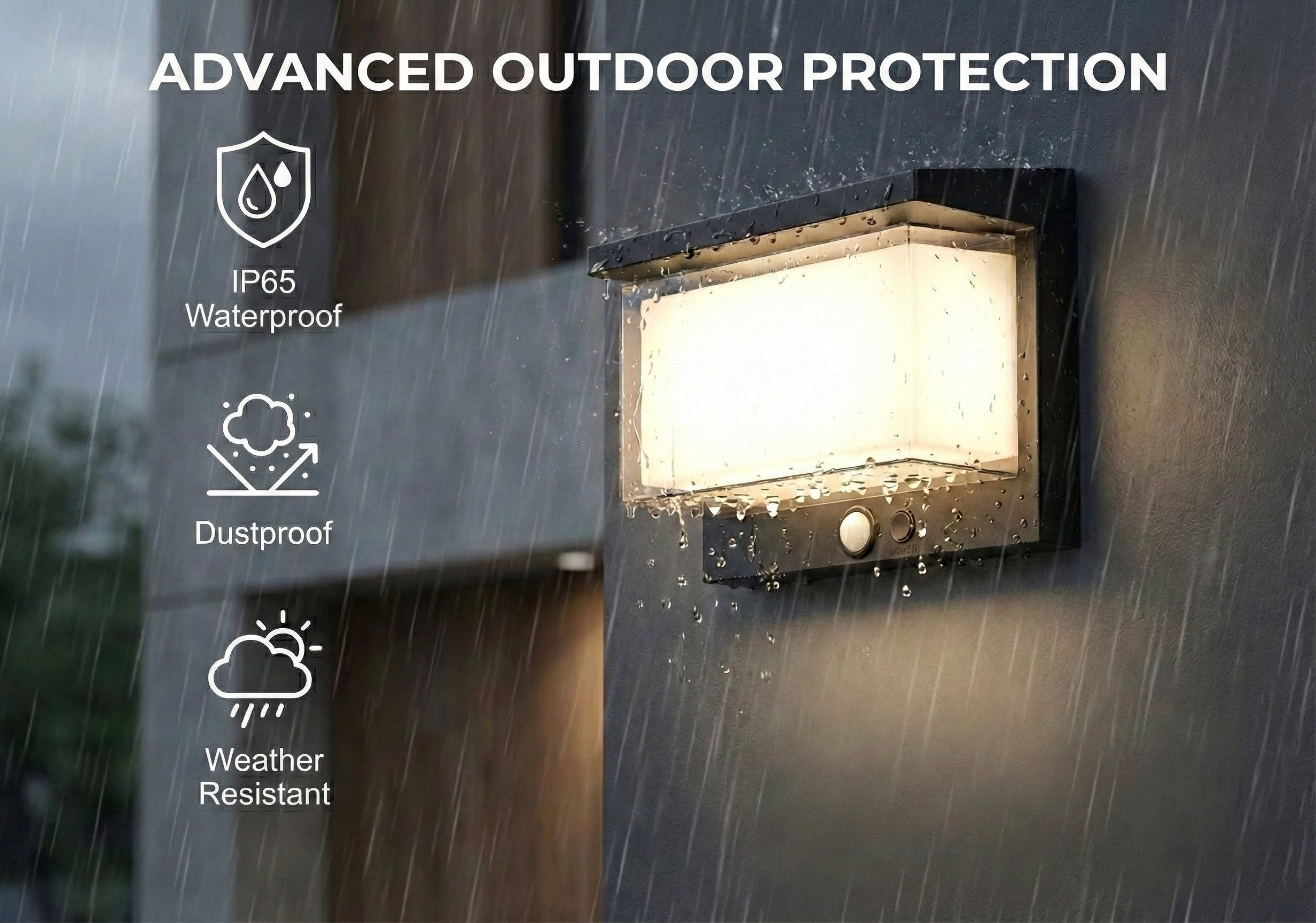SCUBE Solar Wall Lights Outdoor Waterproof, 2000mAh Solar Fence Light with Dual Color LED 3000-6500K, IP65 Solar Wall Lamp for Garden Fence Balcony Home