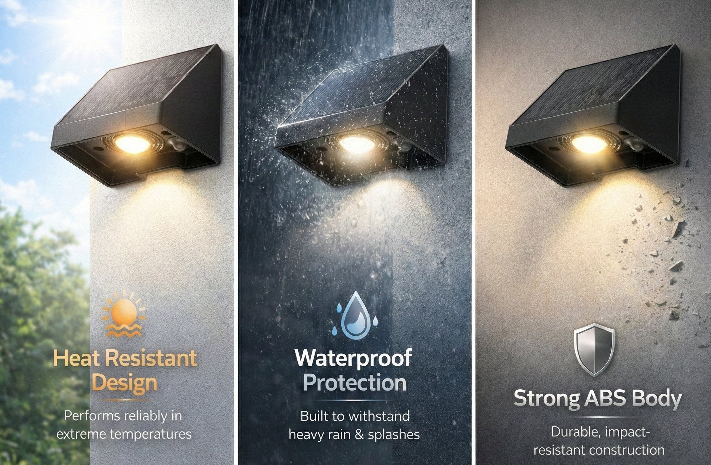 SCUBE Solar Wall Light Outdoor for Wall, Fence, Garden, Balcony Solar Light, Down Light LED Wall Lamp, 800mAh Battery, 3000–6500K, IP65 Waterproof Outdoor Compound & Garden Light.