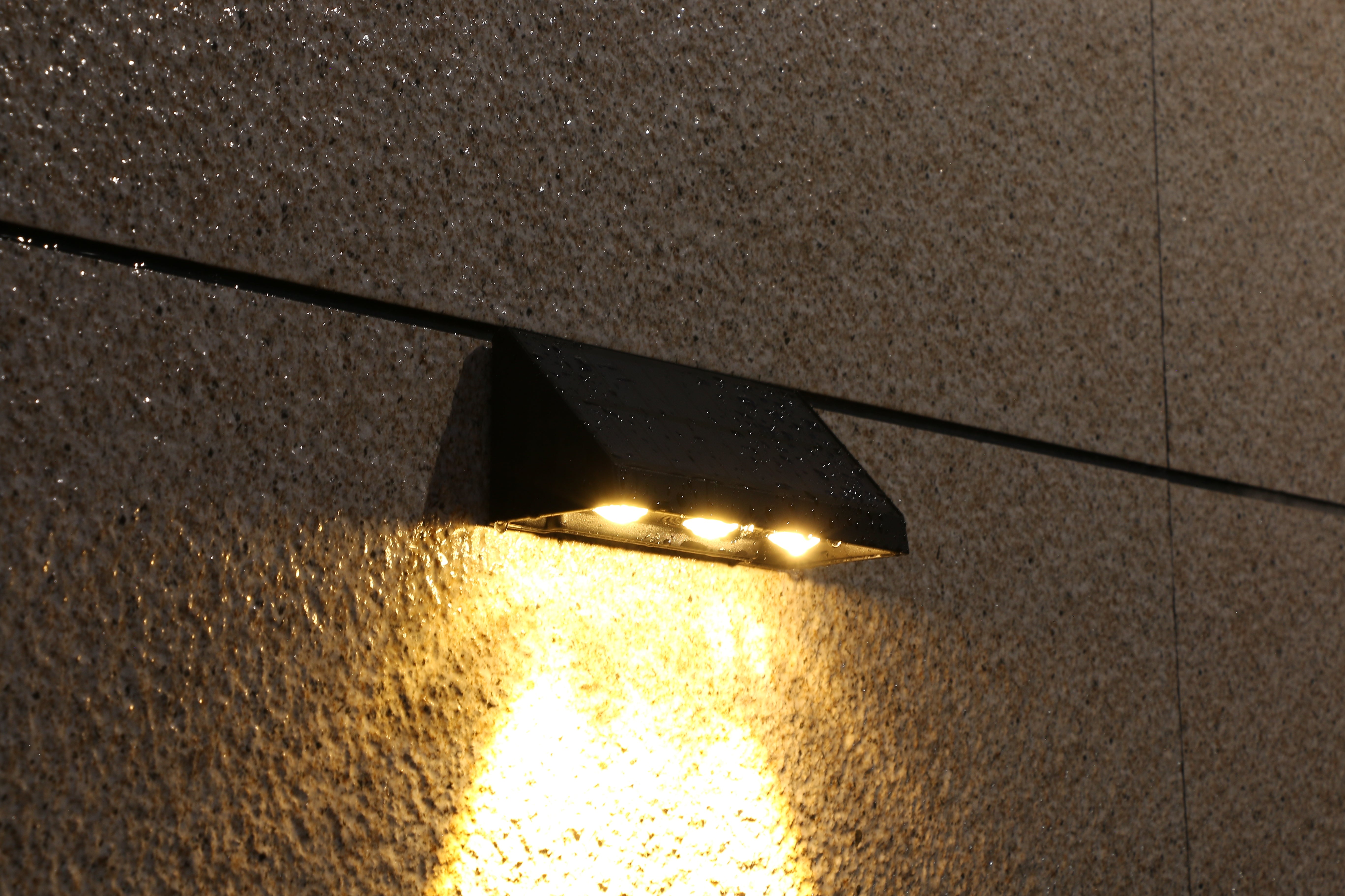 SCUBE Triple LED Solar Wall Light for Outdoor Home Wall, Fence, Garden, Balcony Solar Light, 1800mAh Battery, 3000–6500K, IP65 Waterproof Outdoor Wall & Gate Light