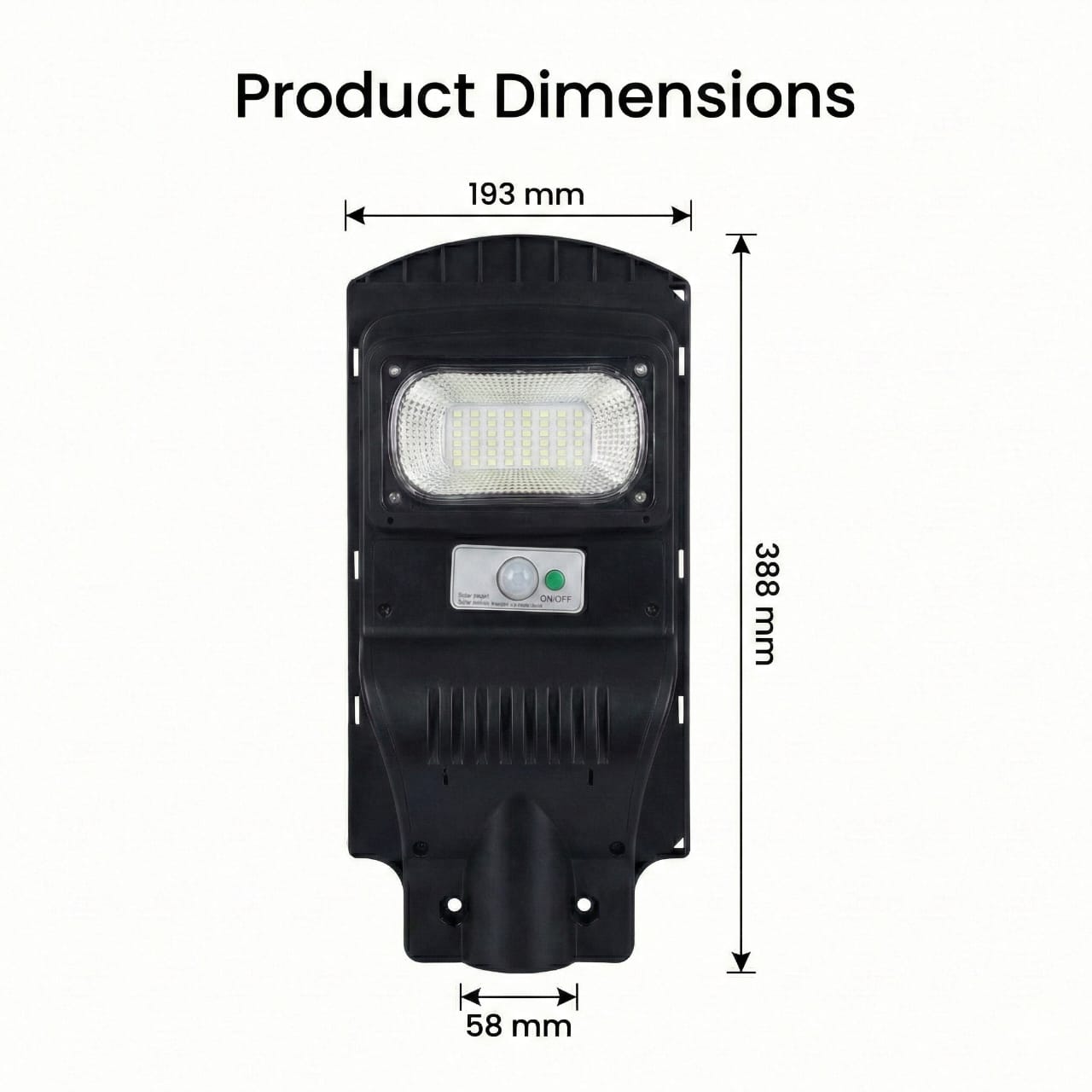 SCUBE Solar LED Street Light 50 watt LED with Remote, 48 LEDs, 4000mAh LFP Battery, IP65 Solar Street Light Outdoor Waterproof Lamp for Home Garden Pathway ( with Pole )