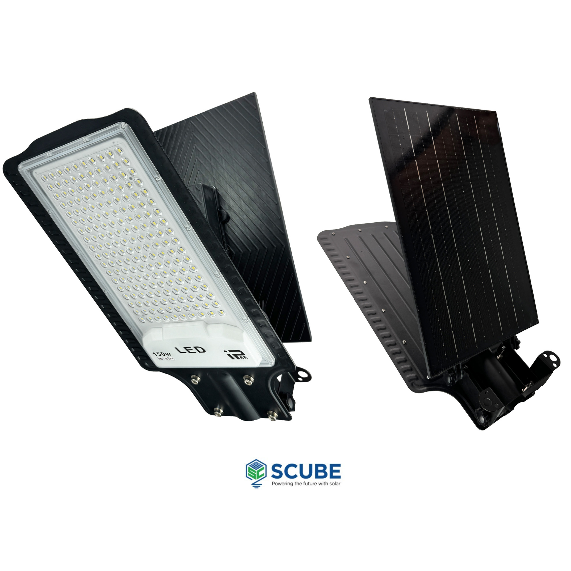 SCUBE Emerald Solar Street Light Outdoor Waterproof 150W with Remote Control & PIR Motion Sensor, 10000mAh LiFePO4 Battery, IP65 Solar LED Street Light for Farm, Parking, Compound, Warehouse & Home Outdoor