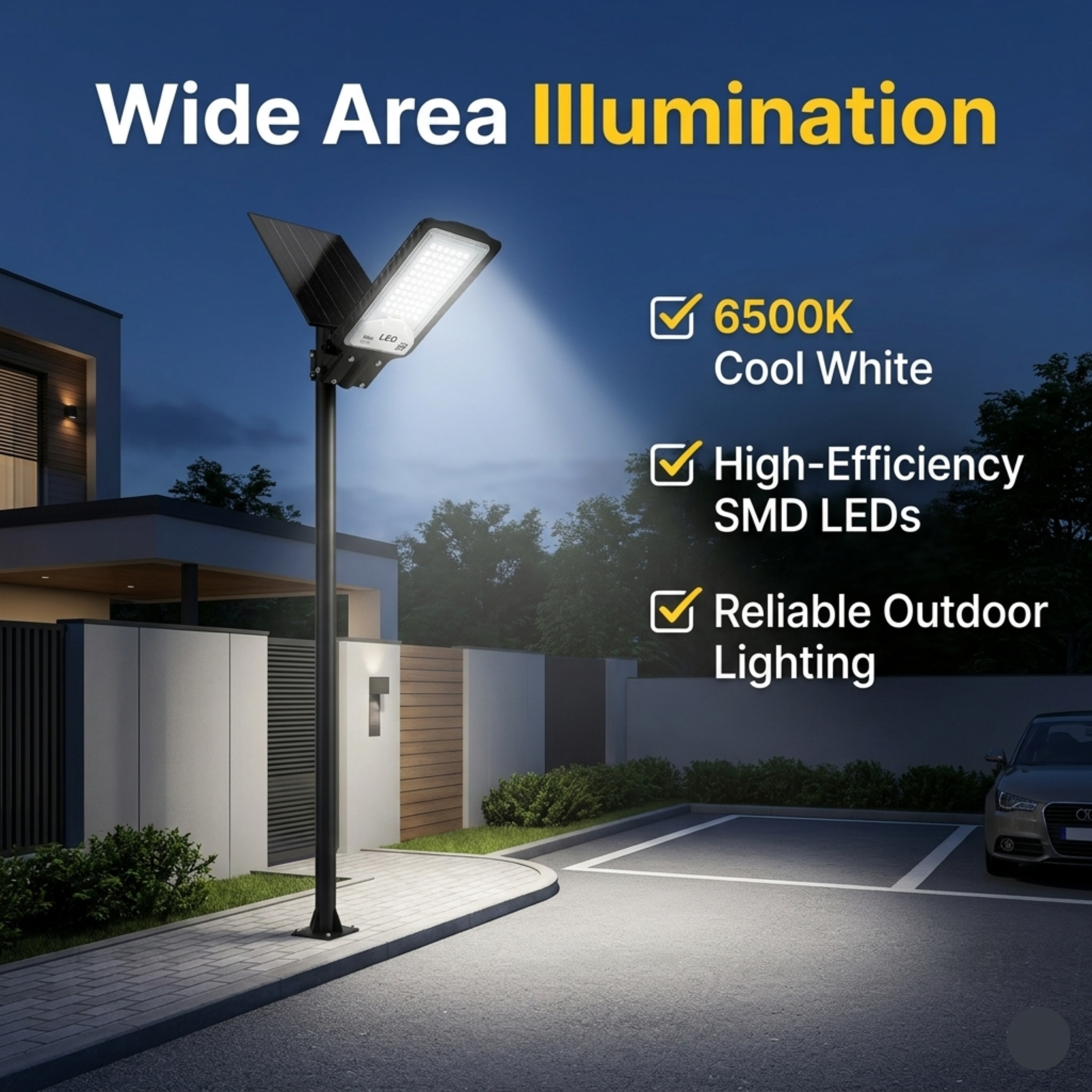 SCUBE Emerald Solar Street Light Outdoor Waterproof 50W with Remote Control & PIR Motion Sensor, 5000mAh LiFePO4 Battery, 6500K LED, IP65 Solar Light for Home Outdoor, Garden, Pathway, Compound Wall & Parking