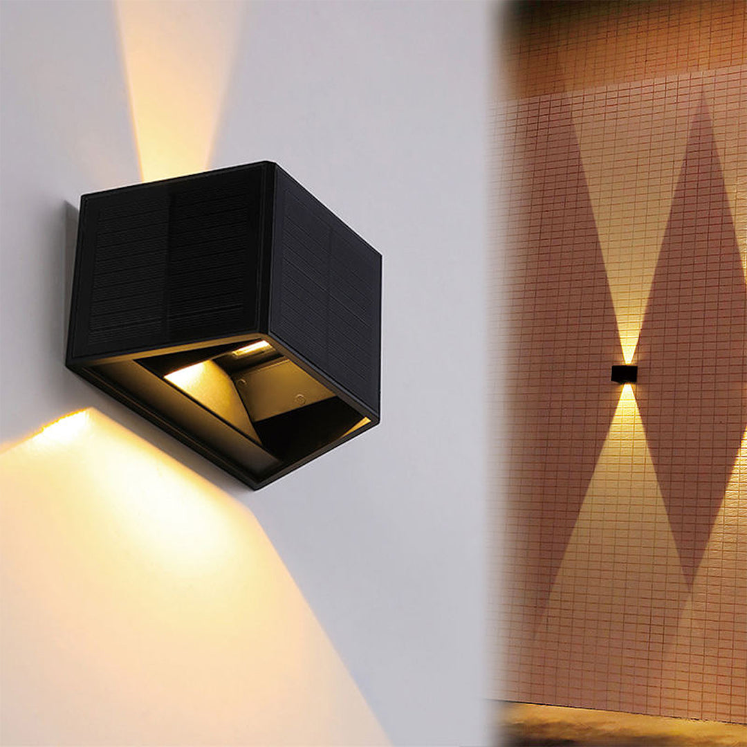 SCUBE Solar Outdoor Wall Light – Trapezium Design | Stylish Garden & Yard Illumination