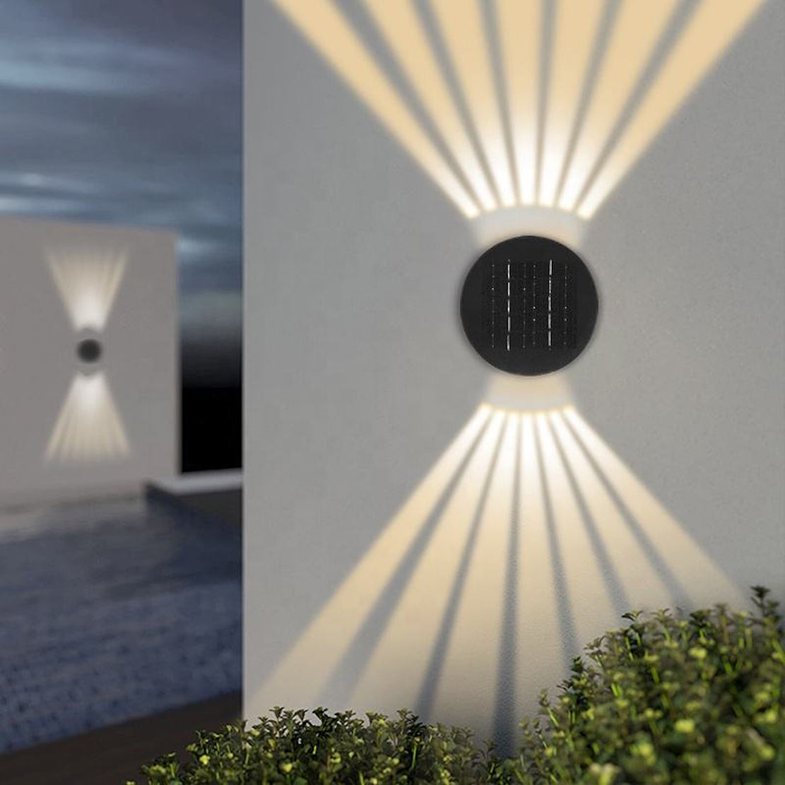 SCUBE Solar Wall Light – Elegant 360° Rotatable Outdoor Sconce | Dual Light Effect | Warm & Cool White | IP54 Waterproof | No Wiring Needed