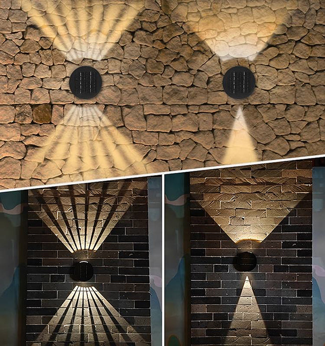 SCUBE Solar Wall Light – Elegant 360° Rotatable Outdoor Sconce | Dual Light Effect | Warm & Cool White | IP54 Waterproof | No Wiring Needed