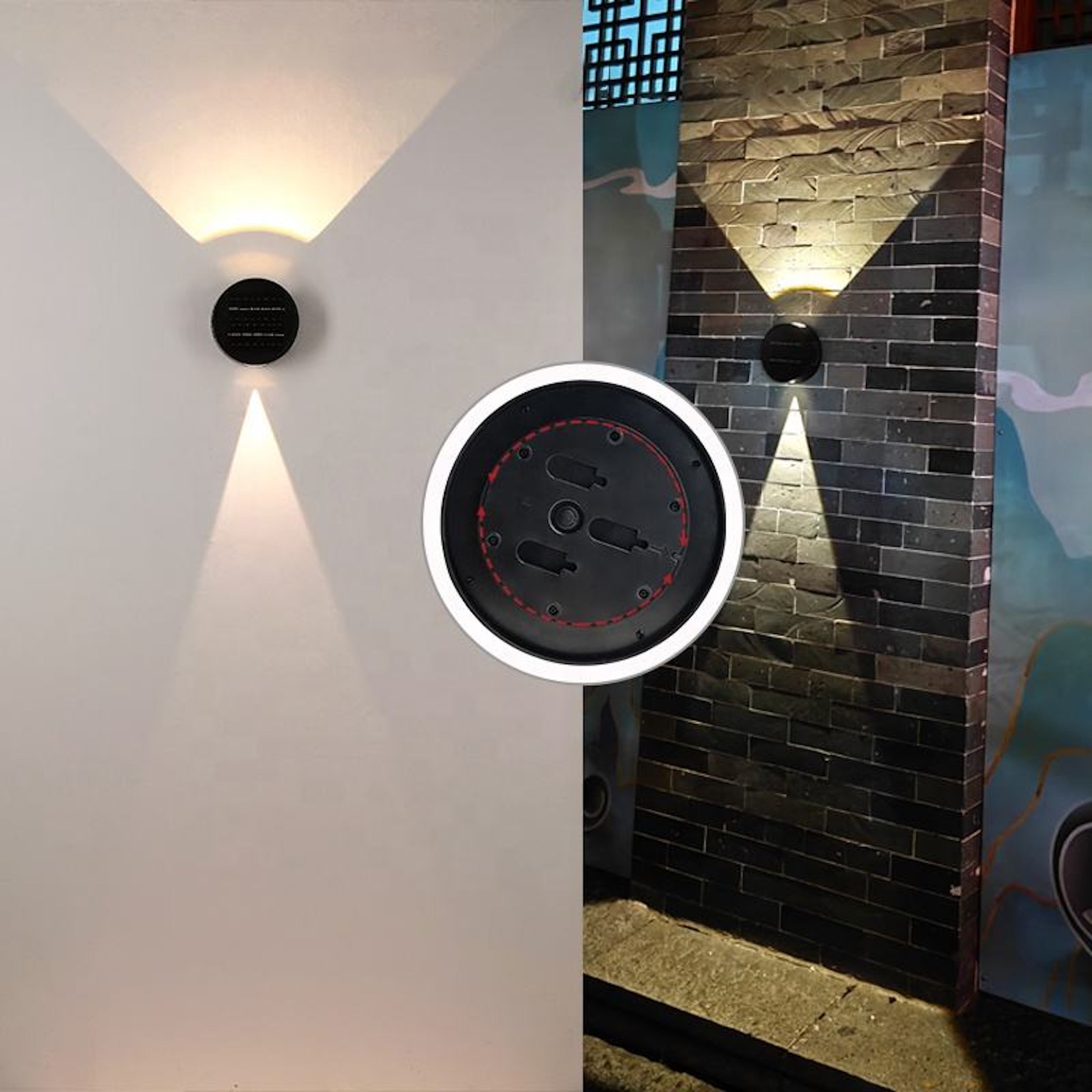 SCUBE Solar Wall Light β Elegant 360Β° Rotatable Outdoor Sconce | Dual Light Effect | Warm & Cool White | IP54 Waterproof | No Wiring Needed