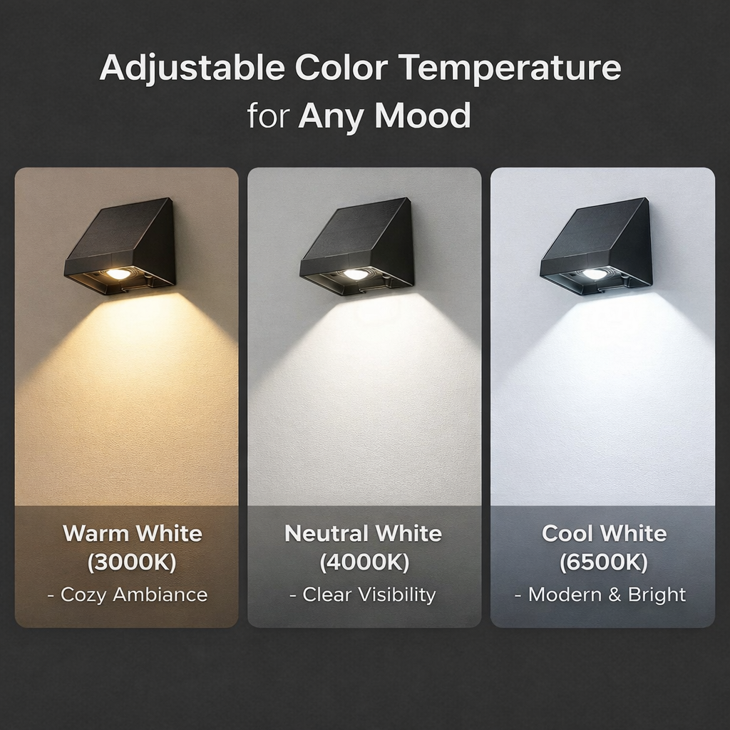 SCUBE Solar Wall Light Outdoor for Wall, Fence, Garden, Balcony Solar Light, Down Light LED Wall Lamp, 800mAh Battery, 3000–6500K, IP65 Waterproof Outdoor Compound & Garden Light.