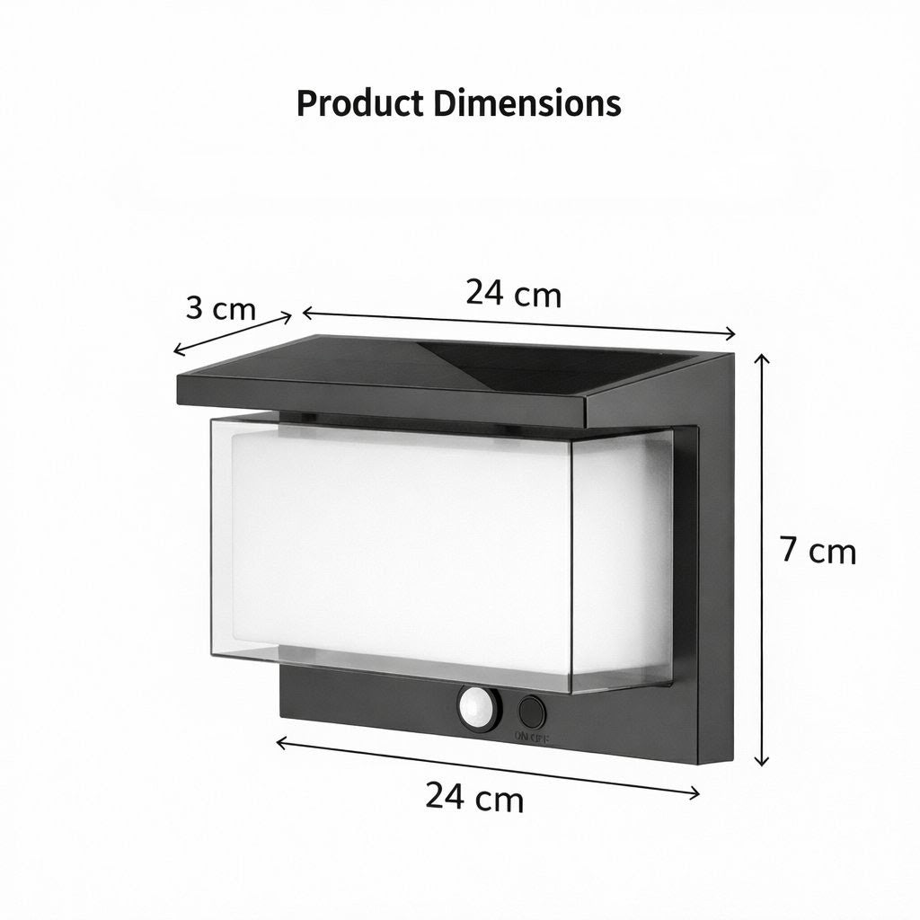 SCUBE Solar Wall Lights Outdoor Waterproof, 2000mAh Solar Fence Light with Dual Color LED 3000-6500K, IP65 Solar Wall Lamp for Garden Fence Balcony Home