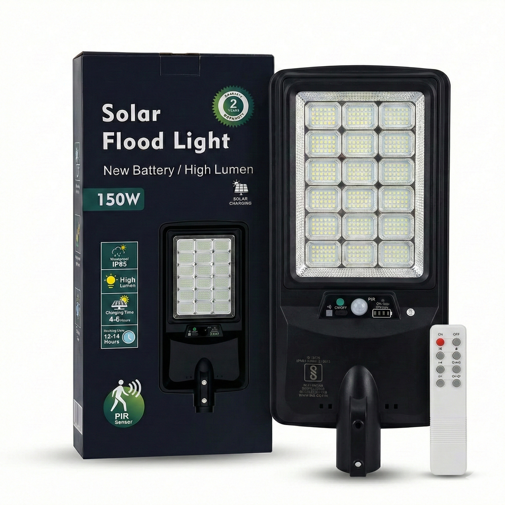 SCUBE Ruby Solar LED Street Light 150 watt LED with Remote & PIR, 1500