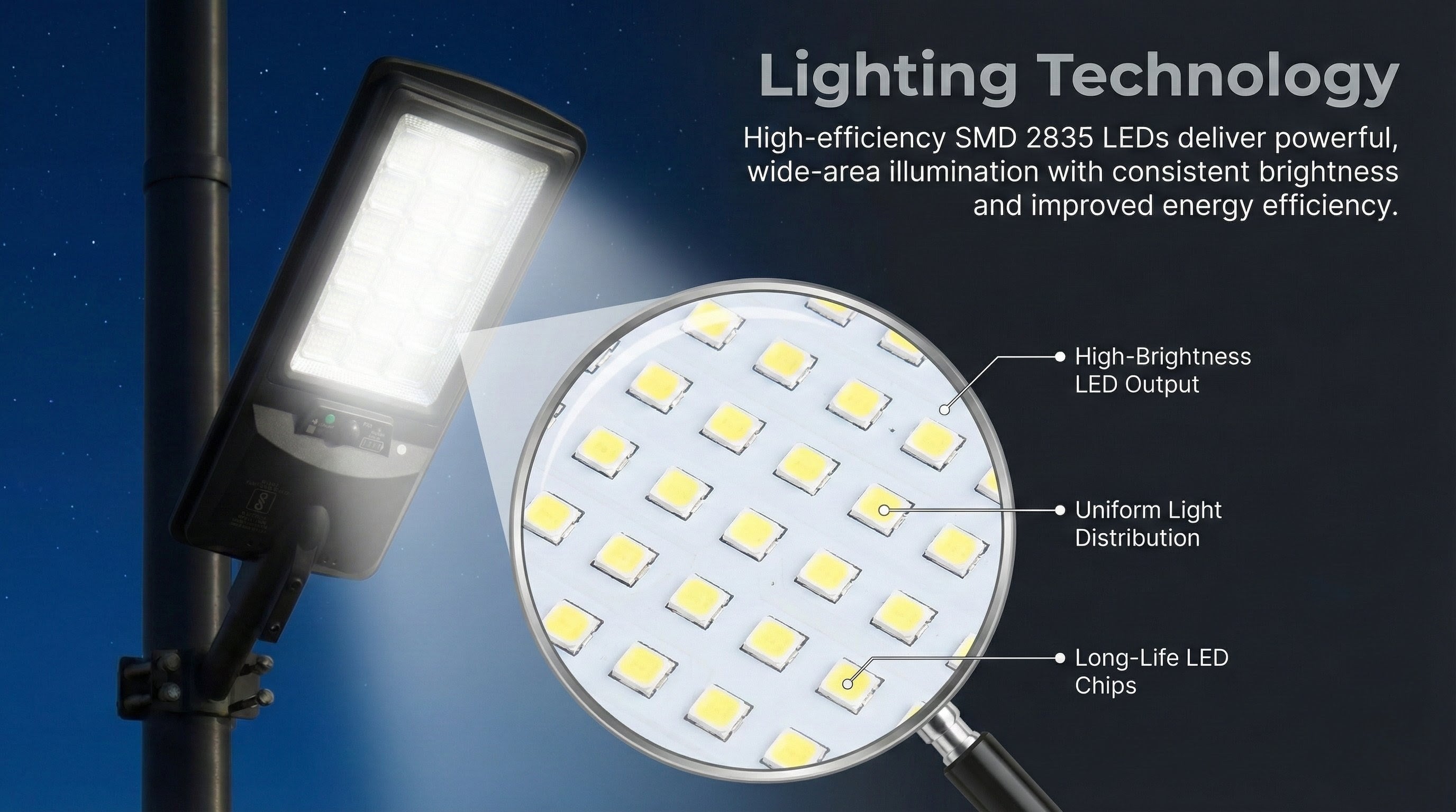 SCUBE Ruby Solar LED Street Light 150 watt LED with Remote & PIR, 15000mAh LFP Battery, IP65 Solar Street Light Outdoor Waterproof for Home Pathway, with Pole