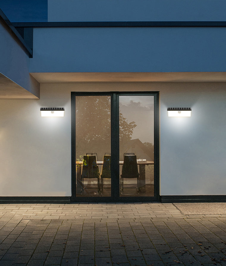 SCUBE YH0617-PIR Solar Wall Light | PIR Motion Sensor | 2600mAh Battery | 3000–6500K LED | IP65 Waterproof Outdoor Security Light