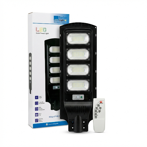 SCUBE Solar LED Street Light 200 Watt, 192 LEDs, 12000mAh LiFePO4 Battery, 6V 18W Panel, 6500K, Motion Sensor & Remote, IP65 Waterproof Outdoor Light for Home, Garden, Pathway (With Pole)