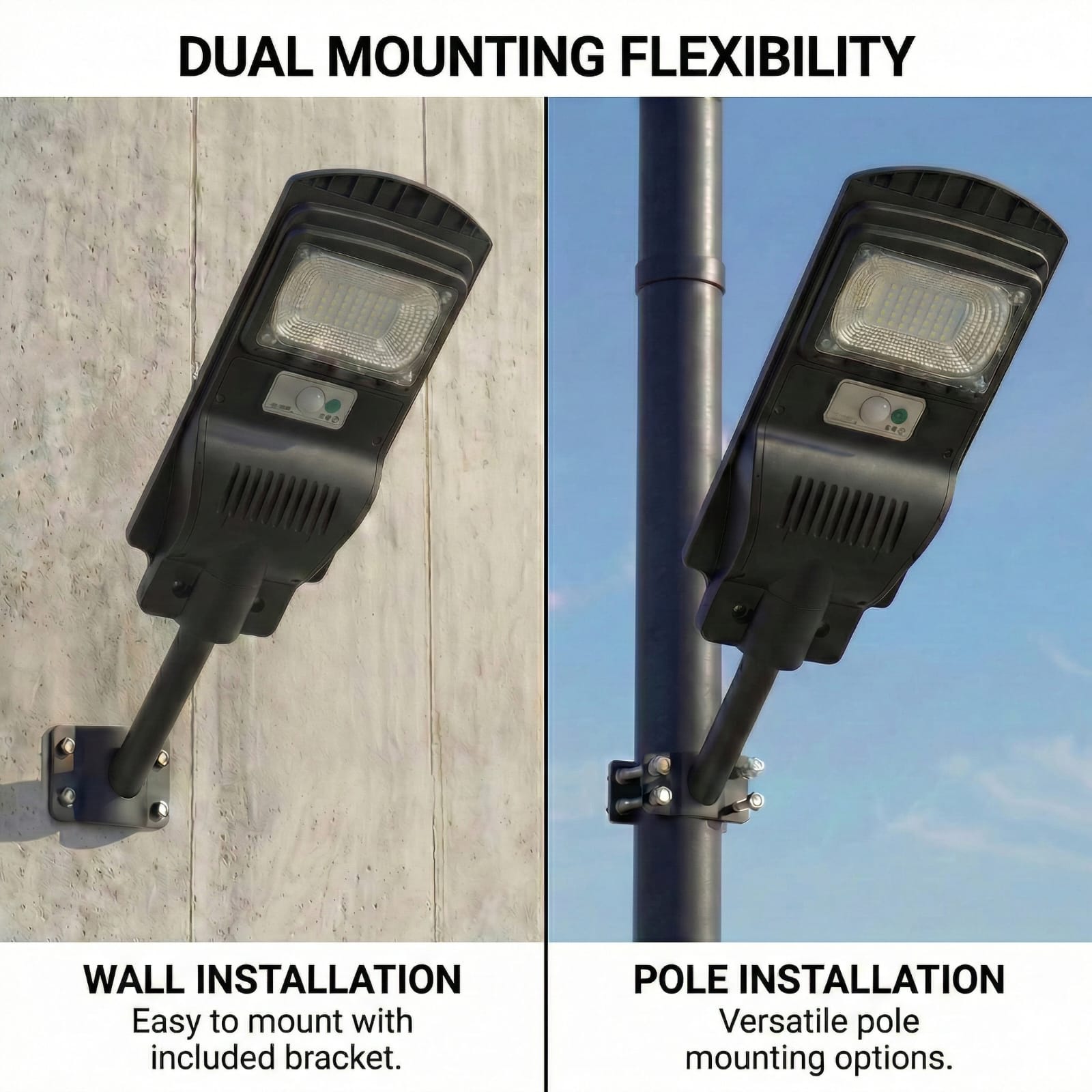 SCUBE Solar LED Street Light 50 watt LED with Remote, 48 LEDs, 4000mAh LFP Battery, IP65 Solar Street Light Outdoor Waterproof Lamp for Home Garden Pathway ( with Pole )