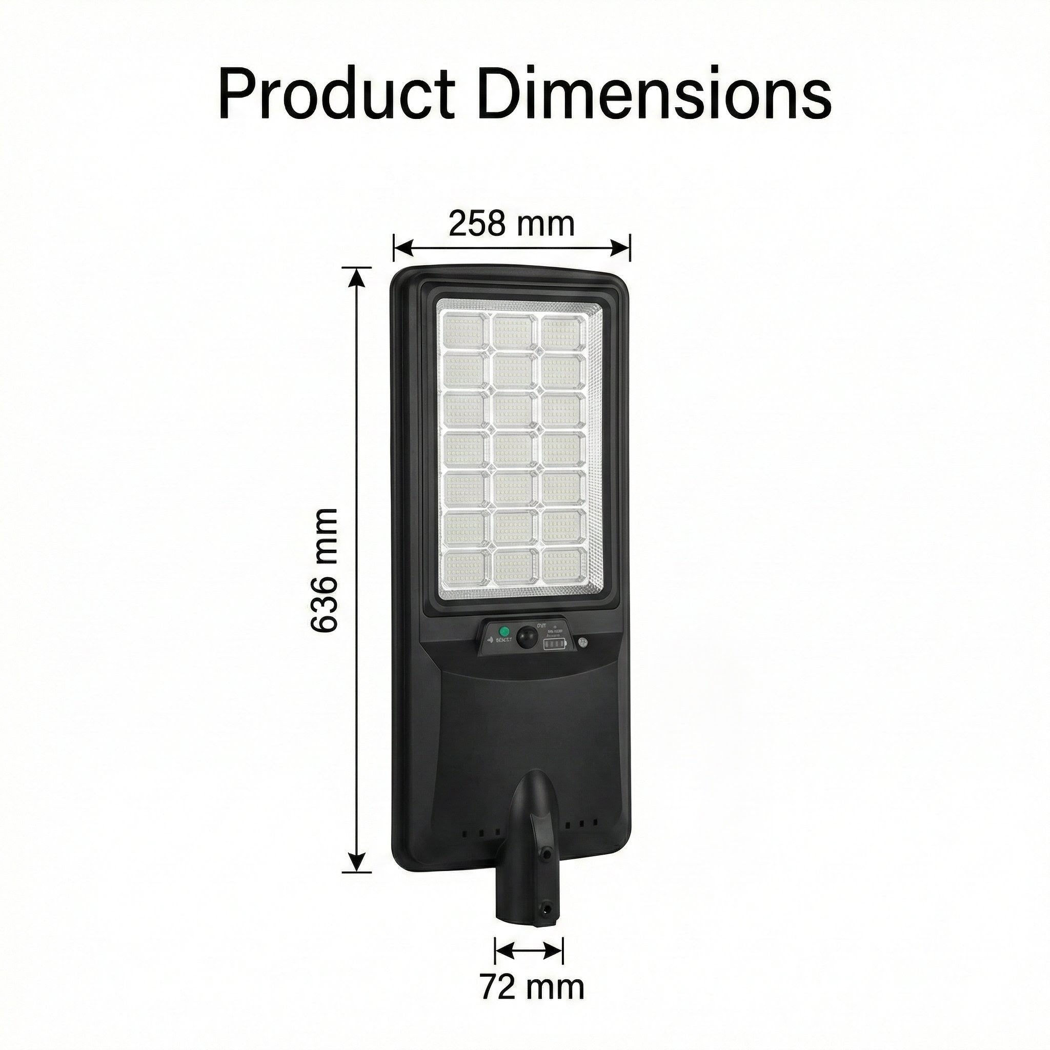 SCUBE Ruby Solar LED Street Light 200 Watt LED 6500K, 20000mAh LFP Battery, 14Hr Runtime, with Motion Sensor & Remote Control, IP65 Solar Street Light Outdoor Waterproof for Home Pathway,with Pole