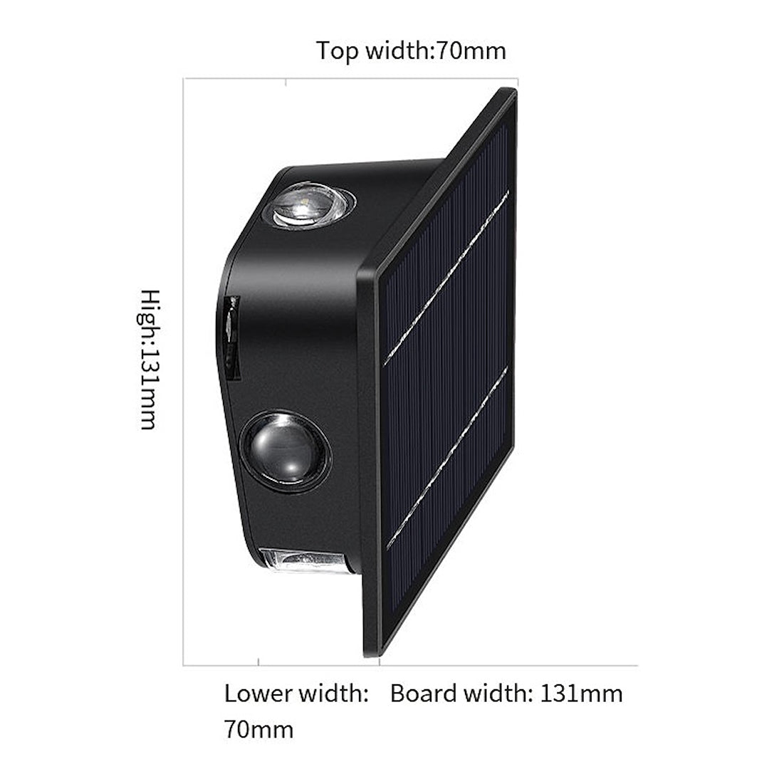 Solar Outdoor LED Square Wall Light – Modern Up & Down Lighting