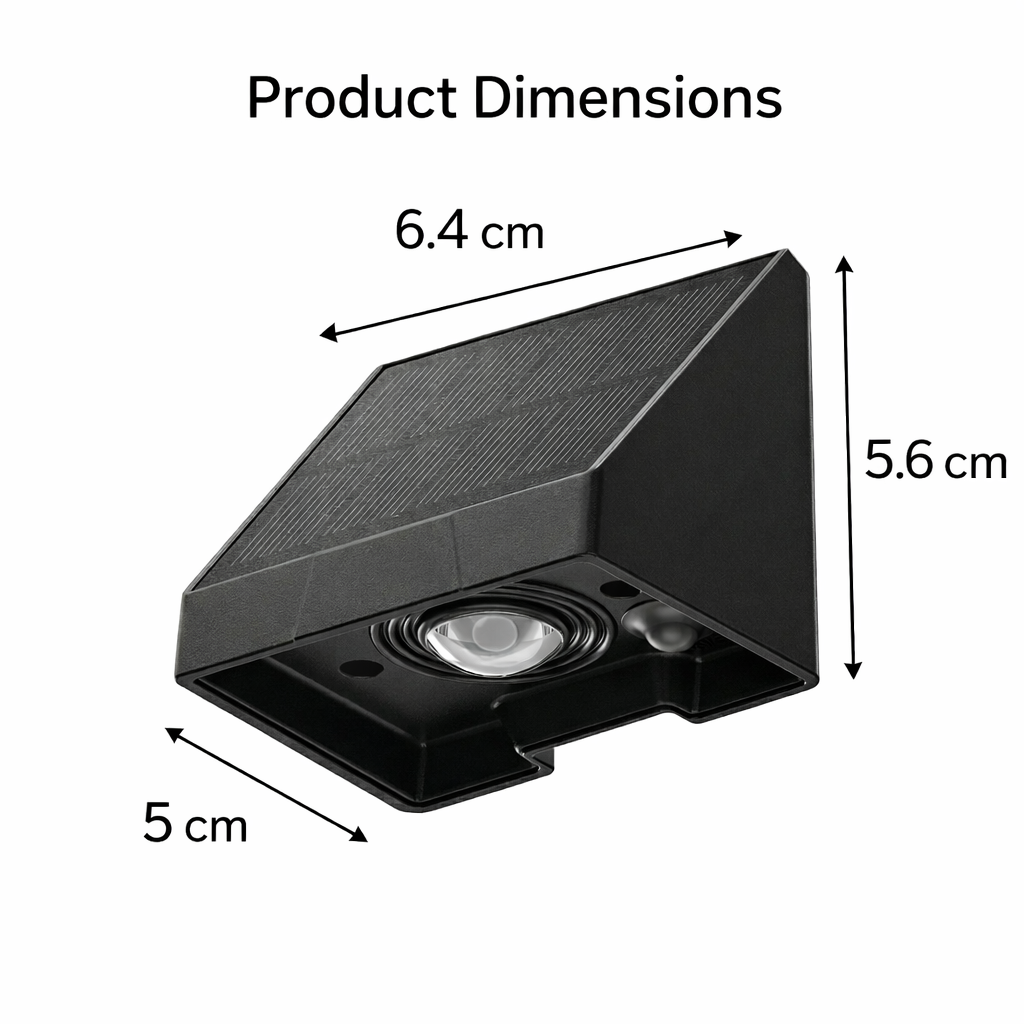 SCUBE Solar Wall Light Outdoor for Wall, Fence, Garden, Balcony Solar Light, Down Light LED Wall Lamp, 800mAh Battery, 3000–6500K, IP65 Waterproof Outdoor Compound & Garden Light.