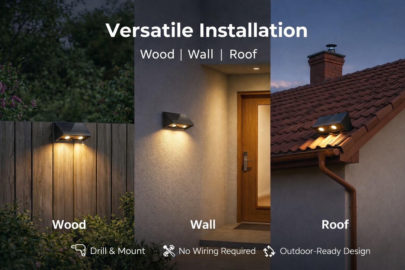 SCUBE Solar Wall Light Outdoor for Wall, Fence, Garden, Balcony Solar Light, Down Light LED Wall Lamp, 1800mAh Battery, 3000–6500K, IP65 Waterproof Outdoor Compound & Garden Light (Pack of 2)